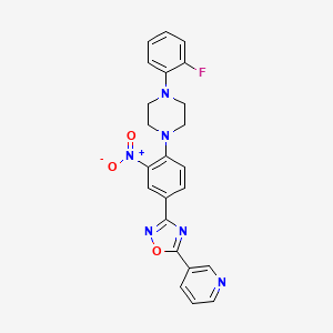 molecular formula C23H19FN6O3 B7717522 3-(4-(4-(2-fluorophenyl)piperazin-1-yl)-3-nitrophenyl)-5-(pyridin-3-yl)-1,2,4-oxadiazole 