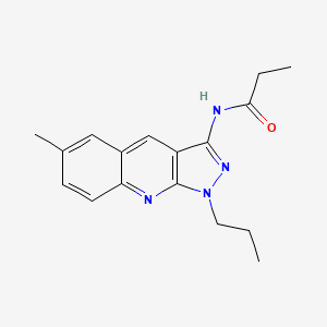 molecular formula C17H20N4O B7717528 N-(6-methyl-1-propyl-1H-pyrazolo[3,4-b]quinolin-3-yl)propionamide 