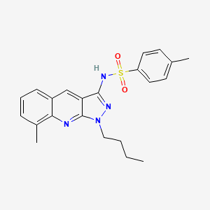 molecular formula C22H24N4O2S B7717532 N-(1-butyl-8-methyl-1H-pyrazolo[3,4-b]quinolin-3-yl)-4-methylbenzenesulfonamide 