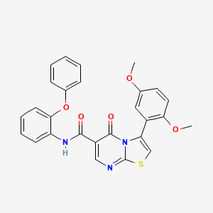 molecular formula C27H21N3O5S B7717534 3-(2,5-dimethoxyphenyl)-N-(3-acetamidophenyl)-5-oxo-5H-[1,3]thiazolo[3,2-a]pyrimidine-6-carboxamide 
