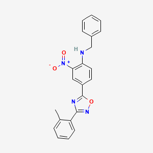 molecular formula C22H18N4O3 B7717543 N-benzyl-2-nitro-4-(3-(o-tolyl)-1,2,4-oxadiazol-5-yl)aniline 