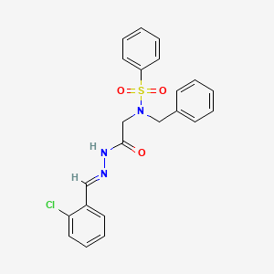 molecular formula C22H20ClN3O3S B7717551 (E)-N-benzyl-N-(2-(2-(2-chlorobenzylidene)hydrazinyl)-2-oxoethyl)benzenesulfonamide 
