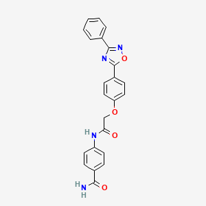 4-(2-(4-(3-phenyl-1,2,4-oxadiazol-5-yl)phenoxy)acetamido)benzamide