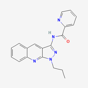 molecular formula C19H17N5O B7717603 N-(1-propyl-1H-pyrazolo[3,4-b]quinolin-3-yl)picolinamide 