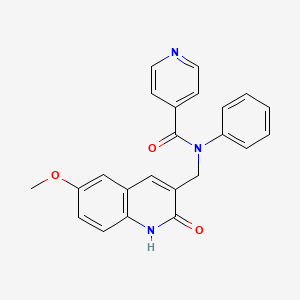 molecular formula C23H19N3O3 B7717611 N-((2-hydroxy-6-methoxyquinolin-3-yl)methyl)-N-phenylisonicotinamide 