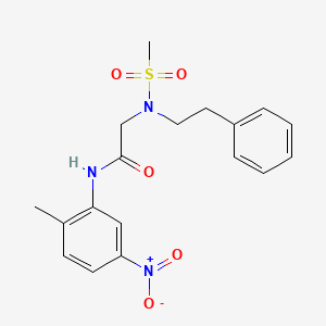 molecular formula C18H21N3O5S B7717616 N-(2-methyl-5-nitrophenyl)-2-(N-phenethylmethylsulfonamido)acetamide 