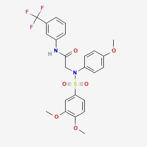 molecular formula C24H23F3N2O6S B7717627 2-(3,4-dimethoxy-N-(4-methoxyphenyl)phenylsulfonamido)-N-(3-(trifluoromethyl)phenyl)acetamide 