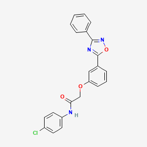 molecular formula C22H16ClN3O3 B7717662 N-(4-chlorophenyl)-2-(3-(3-phenyl-1,2,4-oxadiazol-5-yl)phenoxy)acetamide 