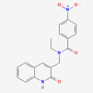 molecular formula C19H17N3O4 B7717701 N-ethyl-N-((2-hydroxyquinolin-3-yl)methyl)-4-nitrobenzamide 