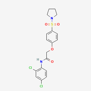 molecular formula C18H18Cl2N2O4S B7717722 N-(2,4-dichlorophenyl)-2-(4-(pyrrolidin-1-ylsulfonyl)phenoxy)acetamide 