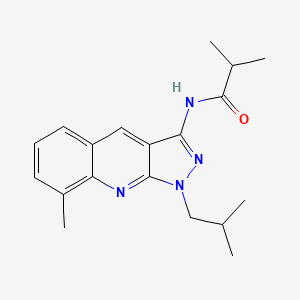 molecular formula C19H24N4O B7717726 N-(1-isobutyl-8-methyl-1H-pyrazolo[3,4-b]quinolin-3-yl)isobutyramide 