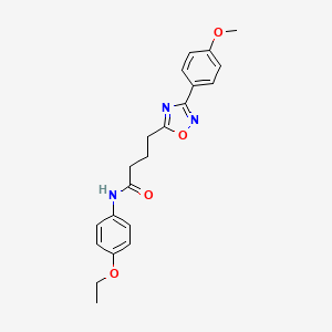 molecular formula C21H23N3O4 B7717754 N-(4-ethoxyphenyl)-4-(3-(4-methoxyphenyl)-1,2,4-oxadiazol-5-yl)butanamide 