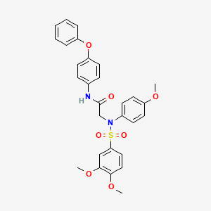 molecular formula C29H28N2O7S B7717792 2-(3,4-dimethoxy-N-(4-methoxyphenyl)phenylsulfonamido)-N-(4-phenoxyphenyl)acetamide 