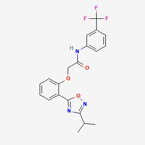 2-(2-(3-isopropyl-1,2,4-oxadiazol-5-yl)phenoxy)-N-(3-(trifluoromethyl)phenyl)acetamide