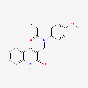 molecular formula C20H20N2O3 B7717811 N-((2-hydroxyquinolin-3-yl)methyl)-N-(4-methoxyphenyl)propionamide 