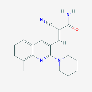 molecular formula C19H20N4O B7717813 (E)-2-cyano-3-(8-methyl-2-(piperidin-1-yl)quinolin-3-yl)acrylamide 