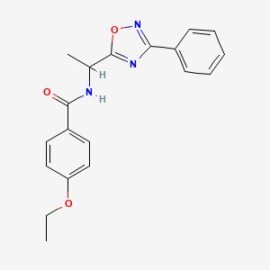 molecular formula C19H19N3O3 B7717825 4-ethoxy-N-(1-(3-phenyl-1,2,4-oxadiazol-5-yl)ethyl)benzamide 