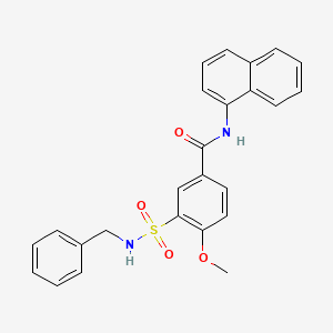 3-(benzylsulfamoyl)-4-methoxy-N-[(2-methoxyphenyl)methyl]benzamide