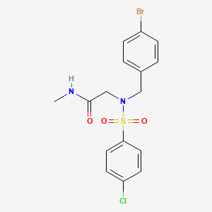 molecular formula C16H16BrClN2O3S B7717850 2-(N-(4-bromobenzyl)-4-chlorophenylsulfonamido)-N-methylacetamide 