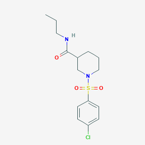 molecular formula C15H21ClN2O3S B7717857 1-(4-chlorobenzenesulfonyl)-N-(2-hydroxyethyl)piperidine-3-carboxamide 