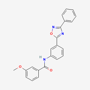 molecular formula C22H17N3O3 B7717864 3-methoxy-N-(3-(3-phenyl-1,2,4-oxadiazol-5-yl)phenyl)benzamide 