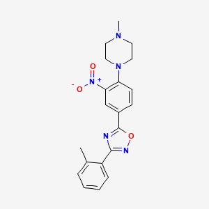 molecular formula C20H21N5O3 B7717897 5-(4-(4-methylpiperazin-1-yl)-3-nitrophenyl)-3-(o-tolyl)-1,2,4-oxadiazole 