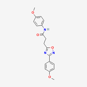 molecular formula C19H19N3O4 B7717926 N-(4-methoxyphenyl)-3-(3-(4-methoxyphenyl)-1,2,4-oxadiazol-5-yl)propanamide 