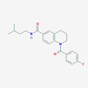 molecular formula C22H25FN2O2 B7717934 1-(4-fluorobenzoyl)-N-isopentyl-1,2,3,4-tetrahydroquinoline-6-carboxamide 