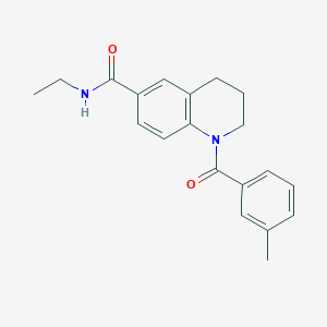 molecular formula C20H22N2O2 B7717941 N-tert-butyl-1-(3-methylbenzoyl)-1,2,3,4-tetrahydroquinoline-6-carboxamide 