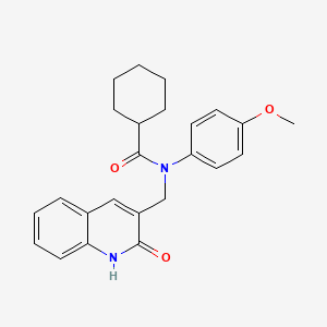 molecular formula C24H26N2O3 B7717945 N-((2-hydroxyquinolin-3-yl)methyl)-N-(4-methoxyphenyl)cyclohexanecarboxamide 
