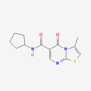 molecular formula C13H15N3O2S B7717972 3-methyl-N-[3-(methylsulfanyl)phenyl]-5-oxo-5H-[1,3]thiazolo[3,2-a]pyrimidine-6-carboxamide 