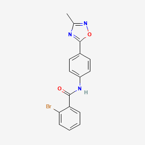 molecular formula C16H12BrN3O2 B7717982 2-bromo-N-(4-(3-methyl-1,2,4-oxadiazol-5-yl)phenyl)benzamide 