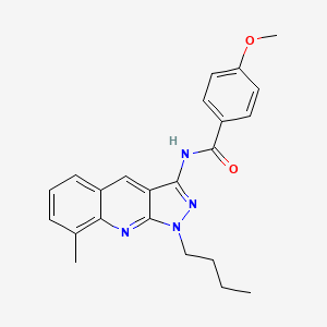 molecular formula C23H24N4O2 B7717991 N-(1-butyl-8-methyl-1H-pyrazolo[3,4-b]quinolin-3-yl)-4-methoxybenzamide 