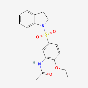 molecular formula C18H20N2O4S B7717998 N-(2-ethoxy-5-(indolin-1-ylsulfonyl)phenyl)acetamide 