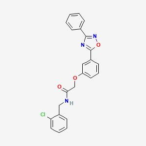 molecular formula C23H18ClN3O3 B7718006 N-(2-chlorobenzyl)-2-(3-(3-phenyl-1,2,4-oxadiazol-5-yl)phenoxy)acetamide 