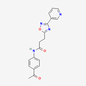 N-(4-acetylphenyl)-3-[3-(pyridin-3-yl)-1,2,4-oxadiazol-5-yl]propanamide