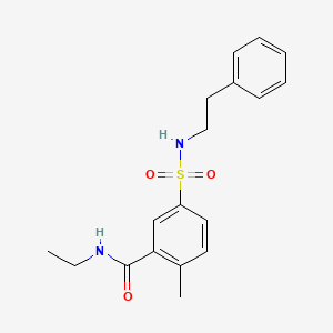 molecular formula C18H22N2O3S B7718020 5-[(2-bromophenyl)sulfamoyl]-N-ethyl-2-methylbenzamide 