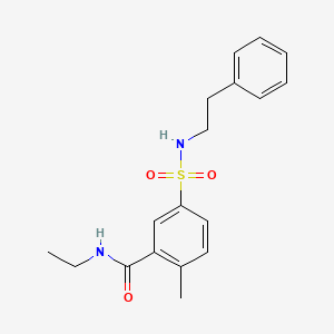 molecular formula C18H22N2O3S B7718020 N-ethyl-2-methyl-5-[(2-phenylethyl)sulfamoyl]benzamide 