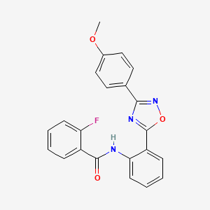 2-fluoro-N-(2-(3-(4-methoxyphenyl)-1,2,4-oxadiazol-5-yl)phenyl)benzamide