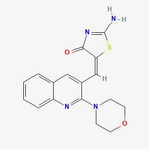 molecular formula C17H16N4O2S B7718060 (E)-2-imino-5-((2-morpholinoquinolin-3-yl)methylene)thiazolidin-4-one 