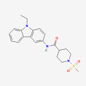 molecular formula C21H25N3O3S B7718067 N-(9-ethyl-9H-carbazol-3-yl)-1-(methylsulfonyl)piperidine-4-carboxamide 