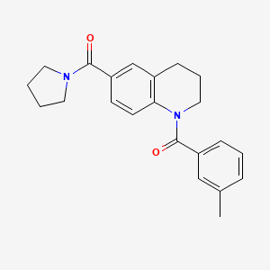 molecular formula C22H24N2O2 B7718128 1-(3-methylbenzoyl)-N-pentyl-1,2,3,4-tetrahydroquinoline-6-carboxamide 