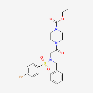 molecular formula C22H26BrN3O5S B7718149 2-(N-benzyl4-bromobenzenesulfonamido)-N-[(pyridin-2-yl)methyl]acetamide 