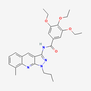 molecular formula C27H32N4O4 B7718157 3,4,5-triethoxy-N-(8-methyl-1-propyl-1H-pyrazolo[3,4-b]quinolin-3-yl)benzamide 