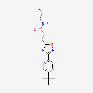 molecular formula C18H25N3O2 B7718158 3-(3-(4-(tert-butyl)phenyl)-1,2,4-oxadiazol-5-yl)-N-propylpropanamide 