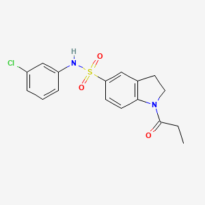 molecular formula C17H17ClN2O3S B7718201 N-(3-chlorophenyl)-1-propionylindoline-5-sulfonamide CAS No. 2215644-22-5