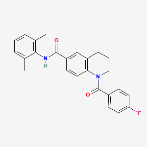 molecular formula C25H23FN2O2 B7718223 N-(2,6-dimethylphenyl)-1-(4-fluorobenzoyl)-1,2,3,4-tetrahydroquinoline-6-carboxamide 