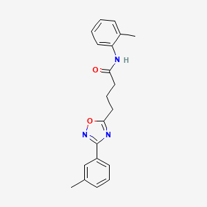 molecular formula C20H21N3O2 B7718224 N-(o-tolyl)-4-(3-(m-tolyl)-1,2,4-oxadiazol-5-yl)butanamide 