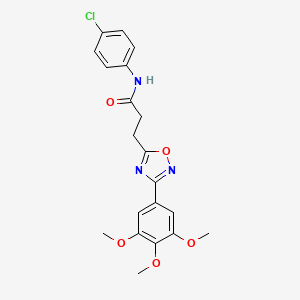 molecular formula C20H20ClN3O5 B7718243 N-(4-chlorophenyl)-3-(3-(3,4,5-trimethoxyphenyl)-1,2,4-oxadiazol-5-yl)propanamide 