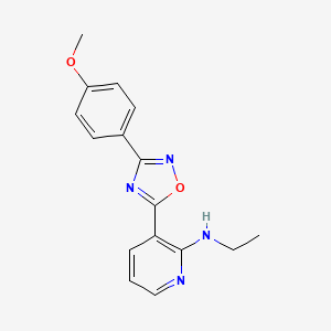 molecular formula C16H16N4O2 B7718261 N-ethyl-3-(3-(4-methoxyphenyl)-1,2,4-oxadiazol-5-yl)pyridin-2-amine 